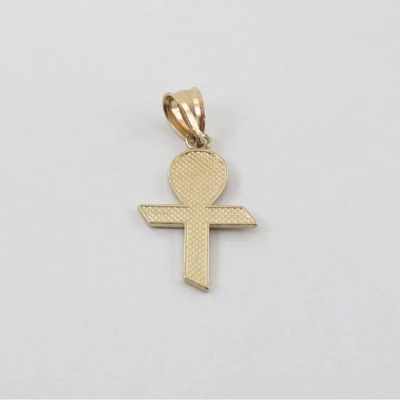 Egyptian Ankh Cross Charm solid 10K Yellow Gold - Picture 4 of 5